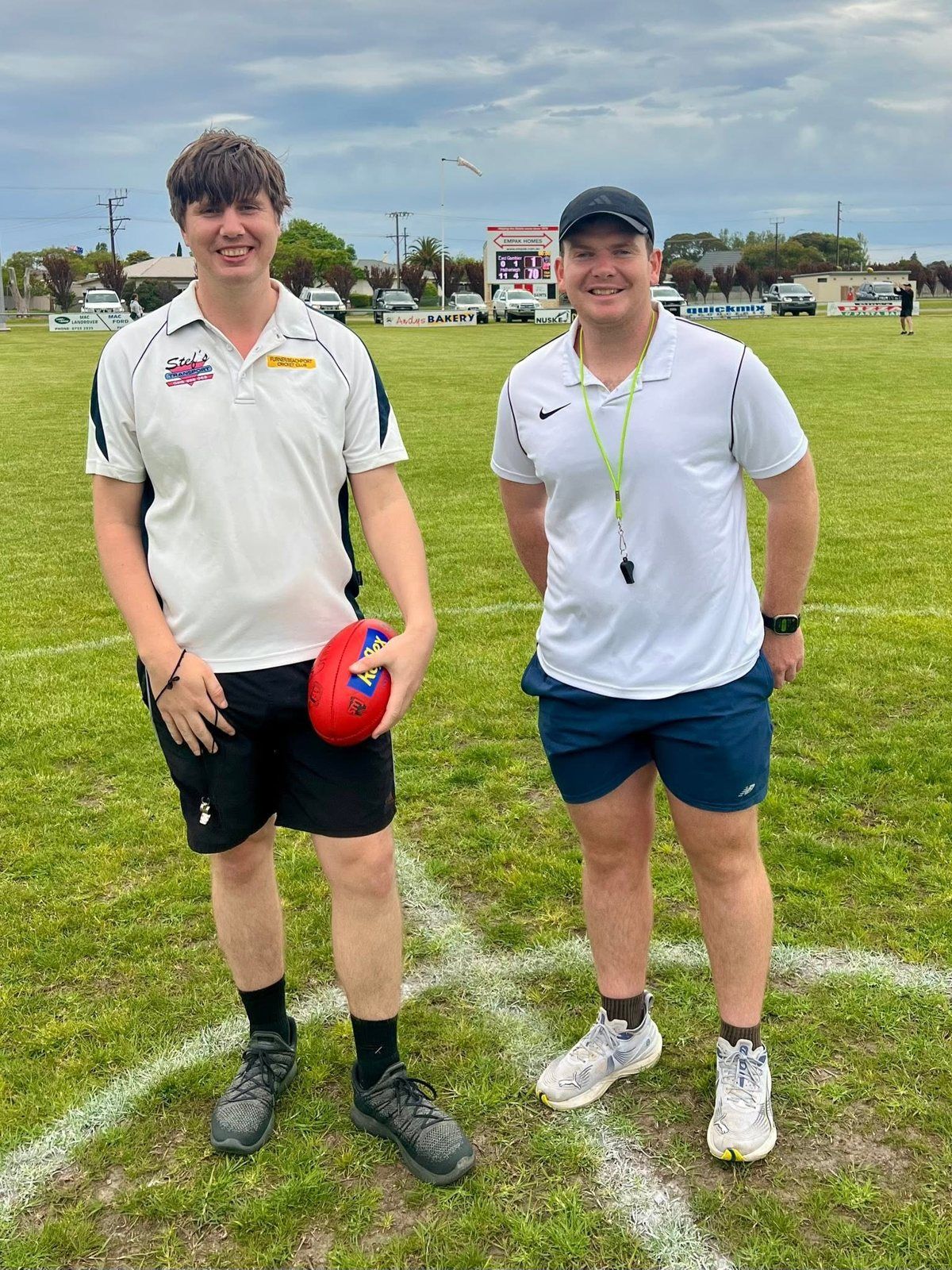 The field umpires for the girls' game