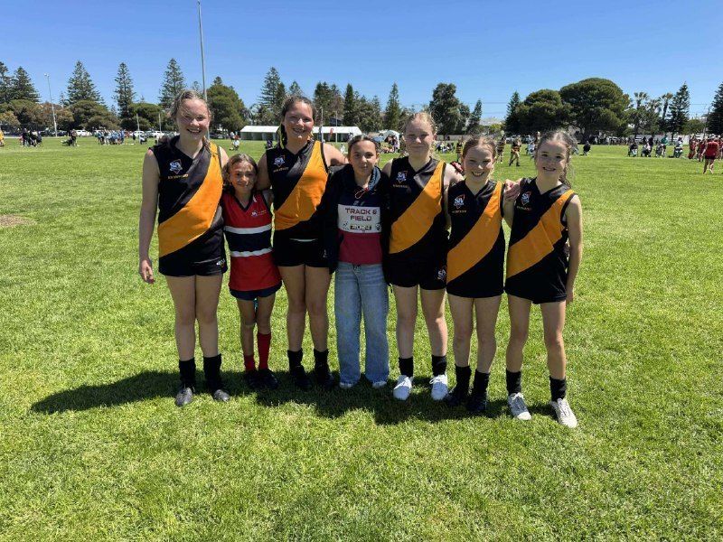 Hatherleigh girls in Adelaide representing their region at SAPSASA football carnival