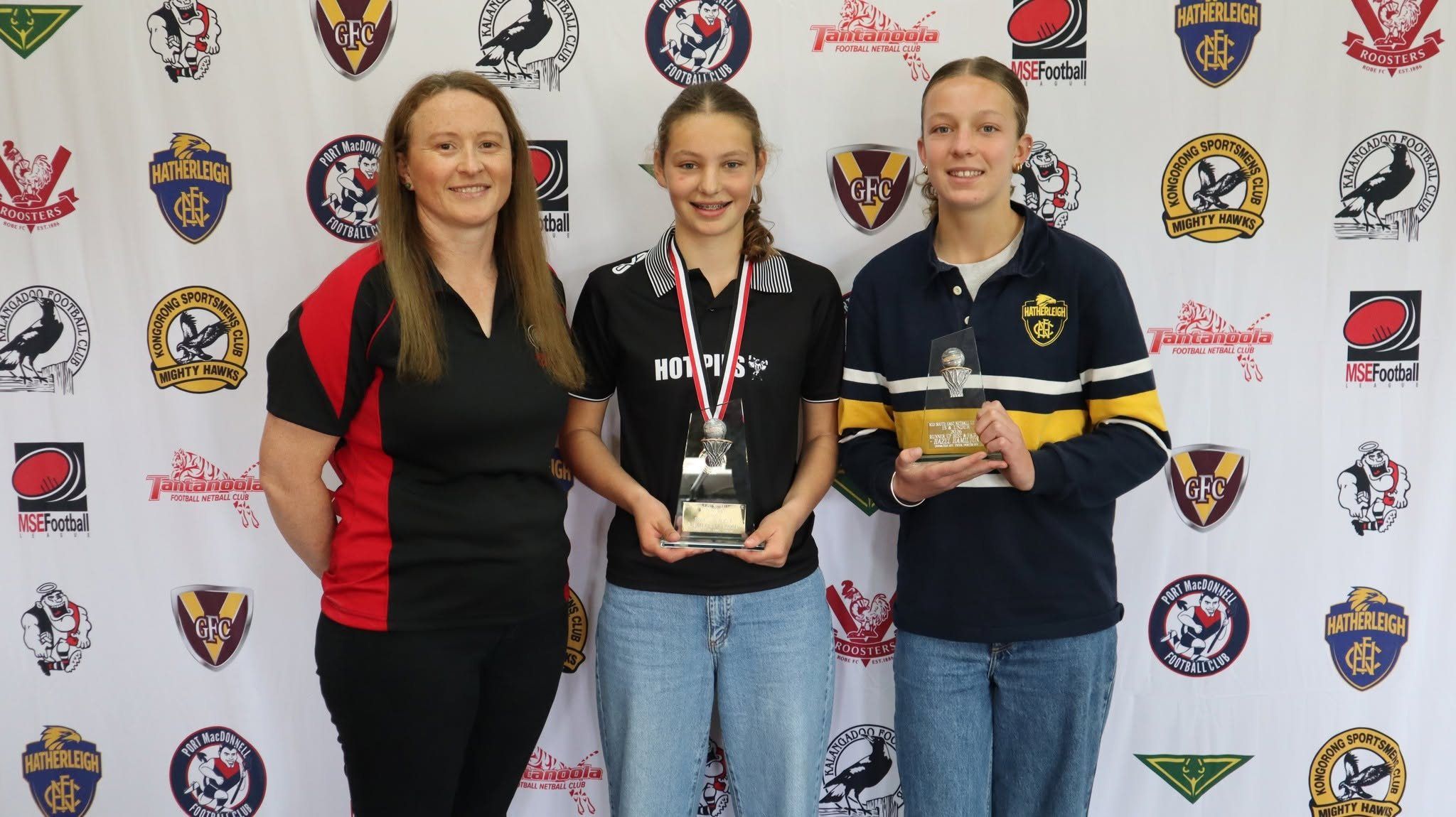 Hazel Hamilton (Hatherleigh) with her 2026 MSENA 15 & Under runner-up best & fairest trophy