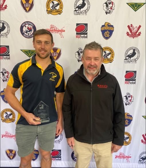 Tom Hutchesson receives the 2026 MSEFL Senior Coach of the Year award