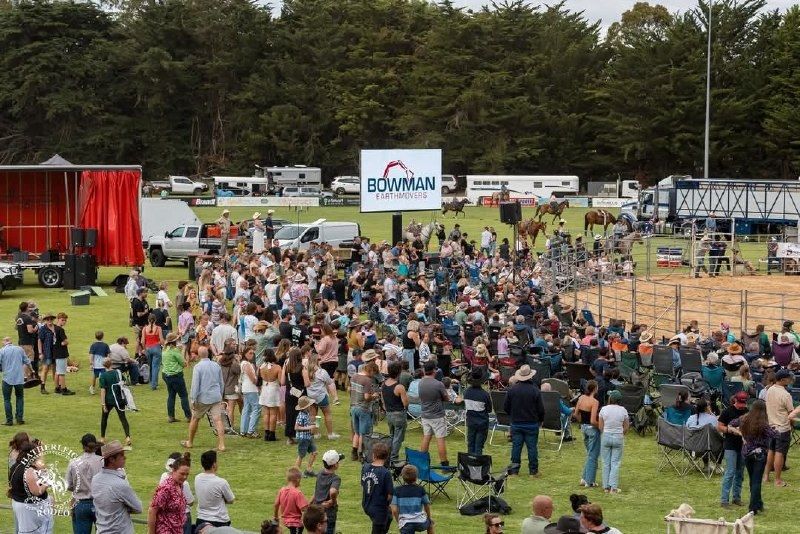 A big crowd gathers around the arena on Hatherleigh rodeo day