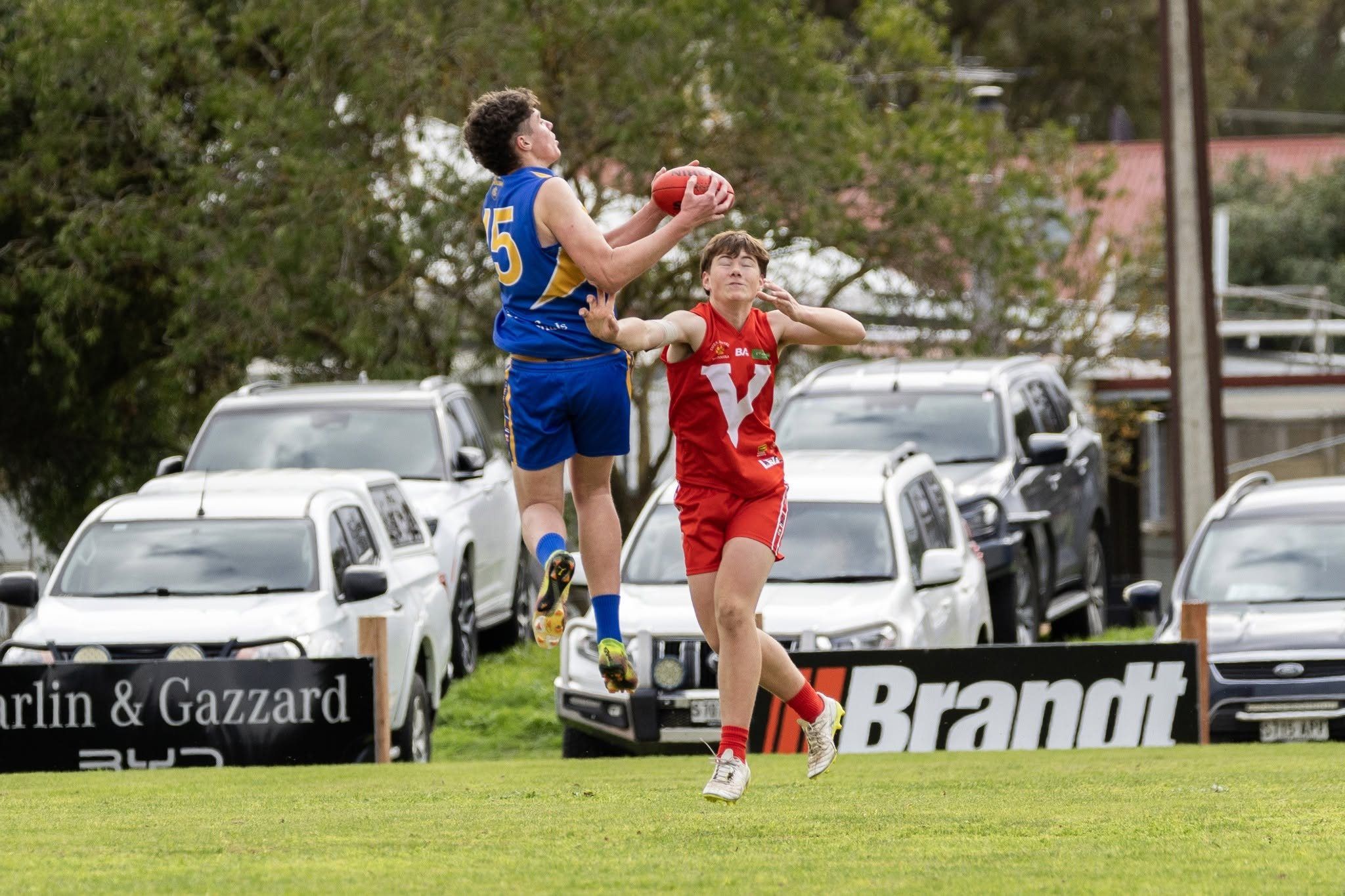 Hatherleigh Senior Colts number 15 takes a strong mark at Tantanoola