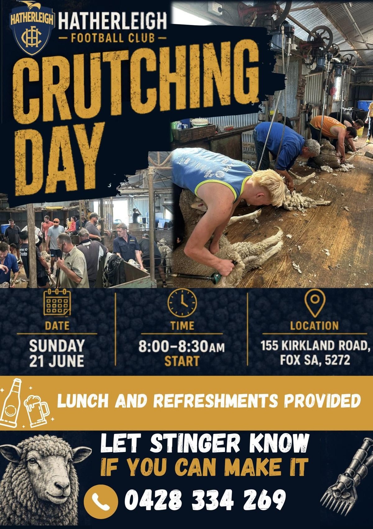 Club Fundraisers — Crutching, Wood Chops & Working Bees