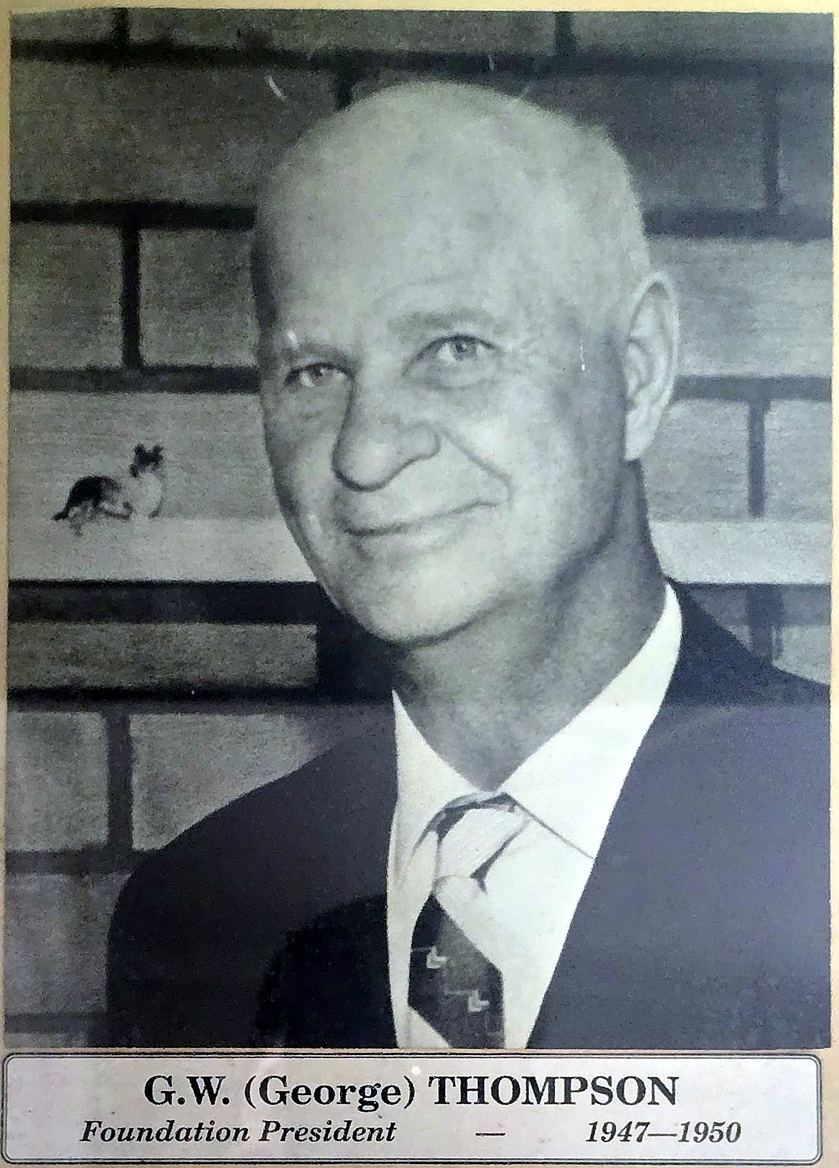 Framed photograph of George Thompson, the club's foundation president, in the clubrooms
