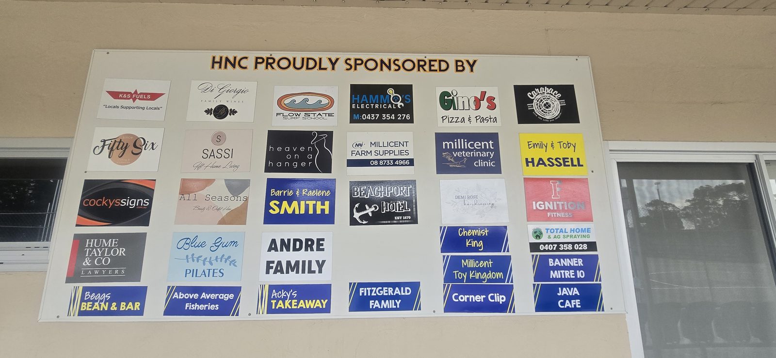 Hatherleigh Netball Club "Proudly Sponsored By" sponsor board